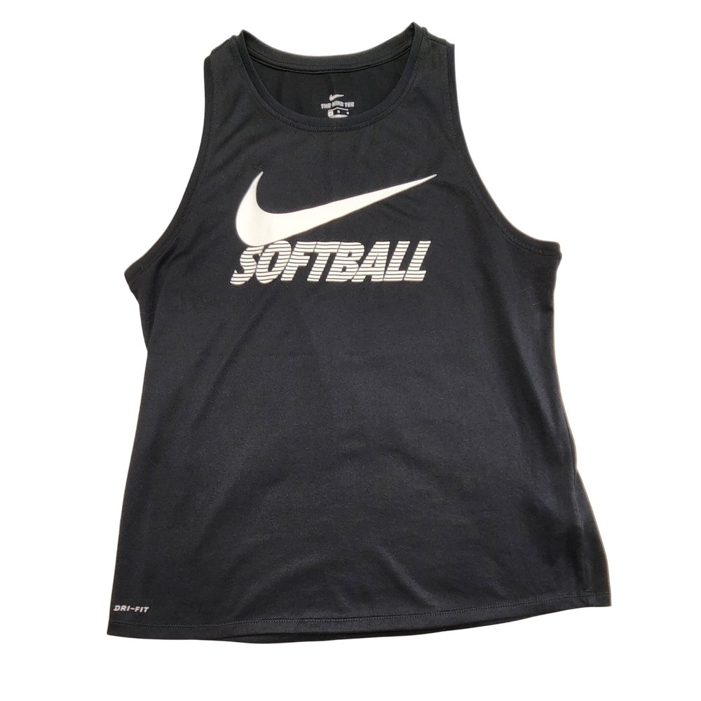 Nike Dri-FIT Softball Graphic Tank Top Black Womens Medium CZ8444-010 Activewear